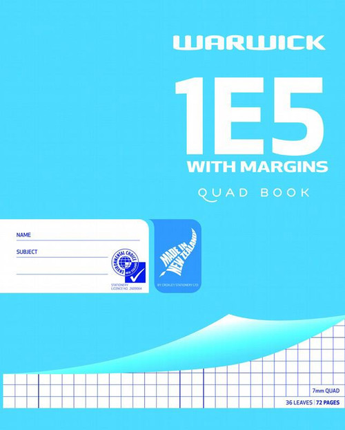 1E5 WARWICK EXERCISE BOOK WITH MARGINS