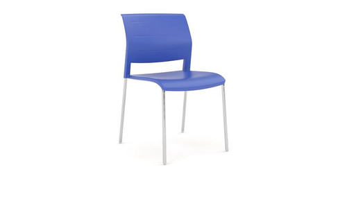 GAME SKID CHAIR CHROME FRAME - INDIGO SHELL