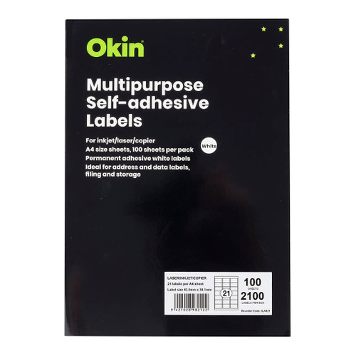 OKIN MULTIPURPOSE LABELS L21, PKT 100