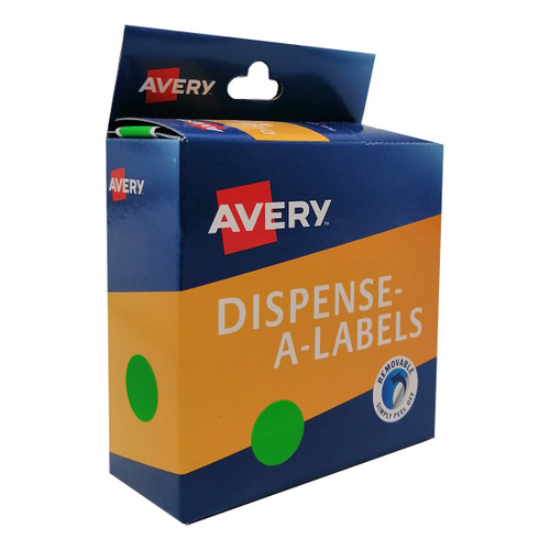 AVERY ROUND LABELS 14MM (FLUORO GREEN)