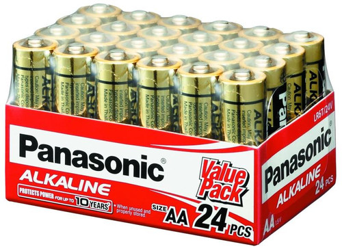 PANASONIC ALKALINE AA BATTERIES, 24 PACK