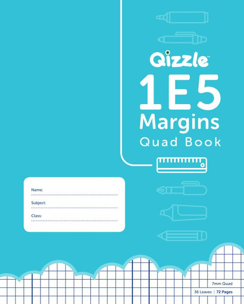 1E5M QIZZLE EXERCISE BOOK WITH MARGINS