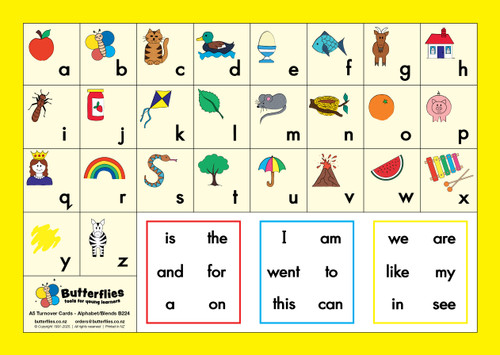 BUTTERFLIES A5 TURNOVER CARDS - ALPHABET BLENDS