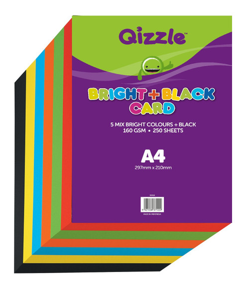 A4 160GSM BRIGHT & BLACK MULTICOLOUR PACK