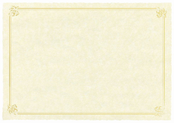 SHEET OF 2 A4 NATURAL PARCHMENT PAPER WITH GOLD FOIL