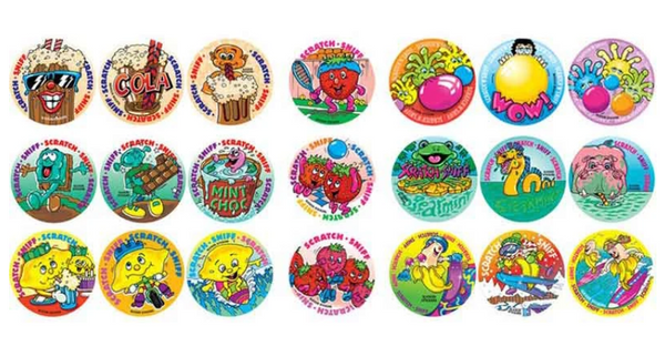 SCRATCH AND SNIFF MIXED MULTI PACK STICKERS, PKT 84