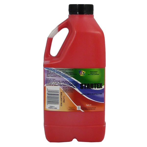 STARTEX TEXTILE INK, 1 LITRE (BRILLIANT RED)