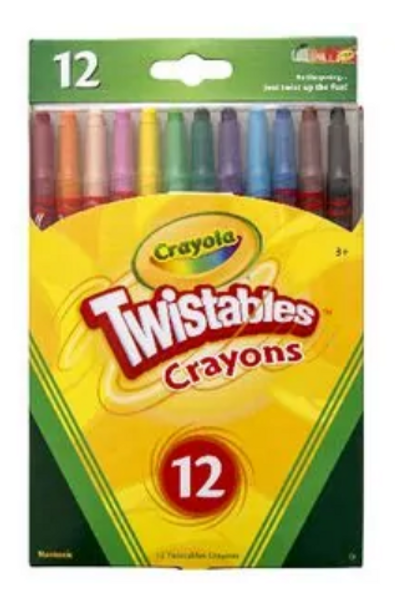 CRAYOLA TWISTABLE CRAYONS, PKT 12