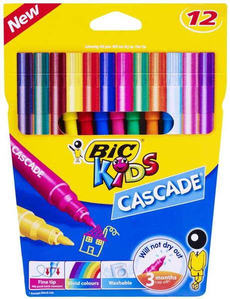 BIC CASCADE FELT PENS, PKT 12