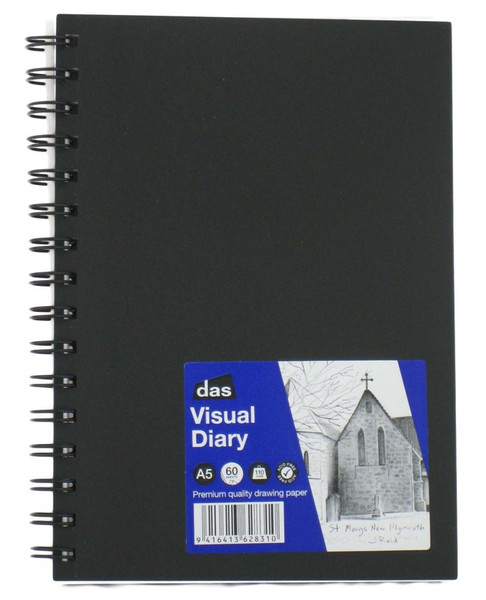 VISUAL DIARY A5 SPIRAL BOUND, 60 LEAF