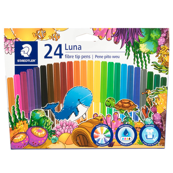 STAEDTLER LUNA FIBRE TIP FELT PENS, SET 24