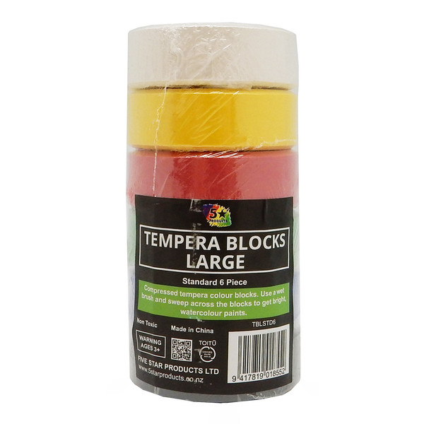 TEMPERA PAINT DISCS SENIOR ASSORTED, SET 6