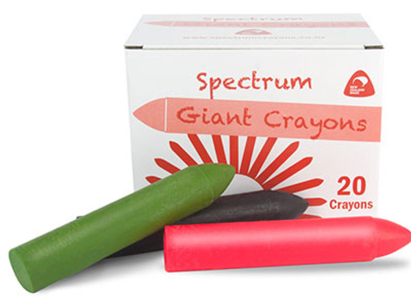 GIANT HARD WAX CRAYONS (ASSORTED), BOX 20
