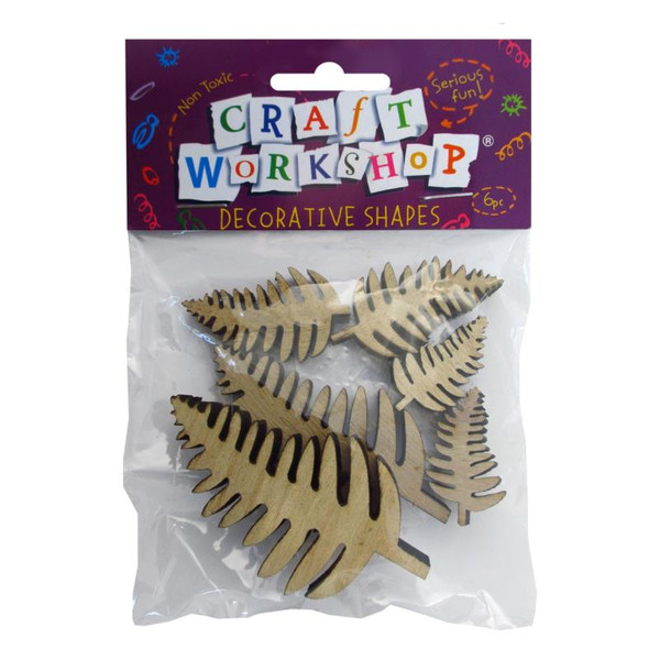 CRAFT DECOR FERN SHAPES, PKT 6