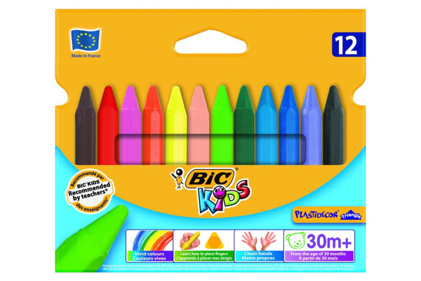 BIC KIDS TRIANGLE CRAYONS, PKT 12
