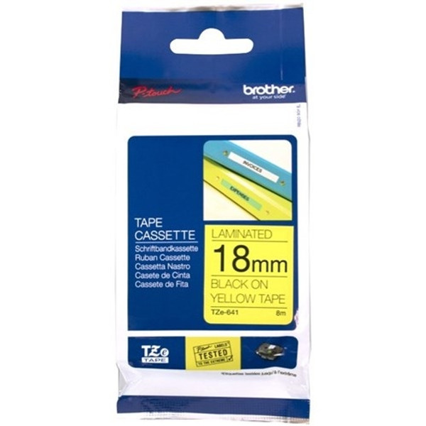 BROTHER TZ641 P-TOUCH TAPE 18MM BLACK ON YELLOW