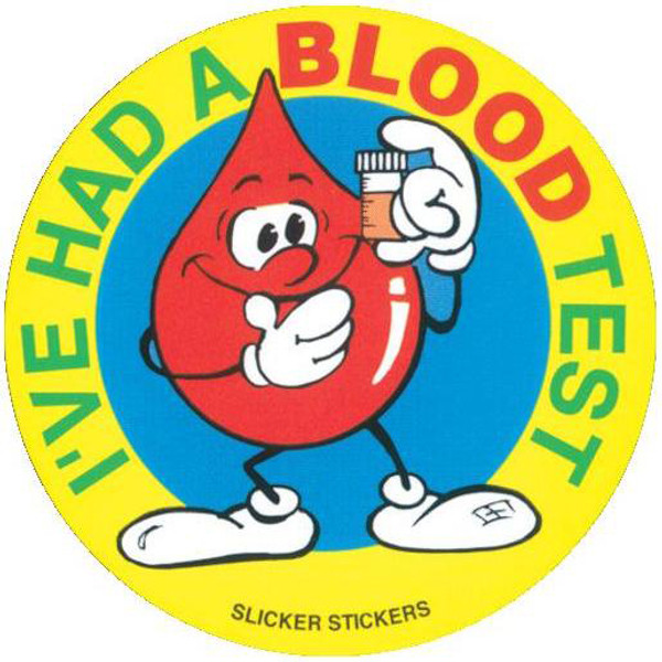 IVE HAD A BLOOD TEST STICKERS-DROPLET