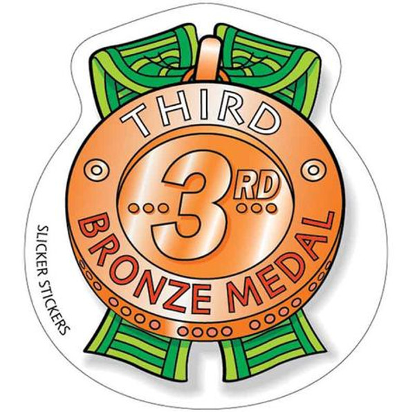 THIRD PLACE BRONZE MEDAL STICKERS, PKT 80