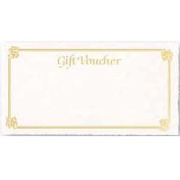 SHEET OF 3 GIFT VOUCHER WITH GOLD FOIL