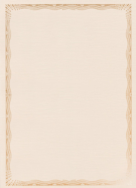A4 NATURAL ANTIQUE CERTIFICATE WITH GOLD FOIL BORDER