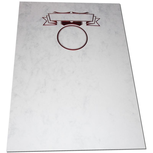 A4 GREY MARBLE CERTIFICATE WITH RED FOIL ROSETTE