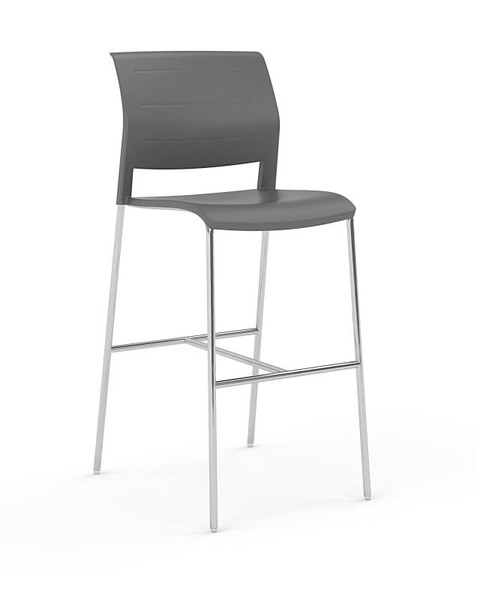 GAME BARSTOOL CHROME FRAME - CHARCOAL SHELL