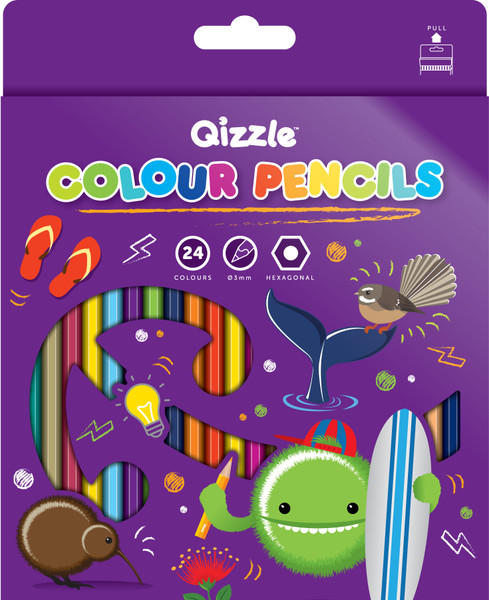 QIZZLE COLOUR PENCILS PKT 24