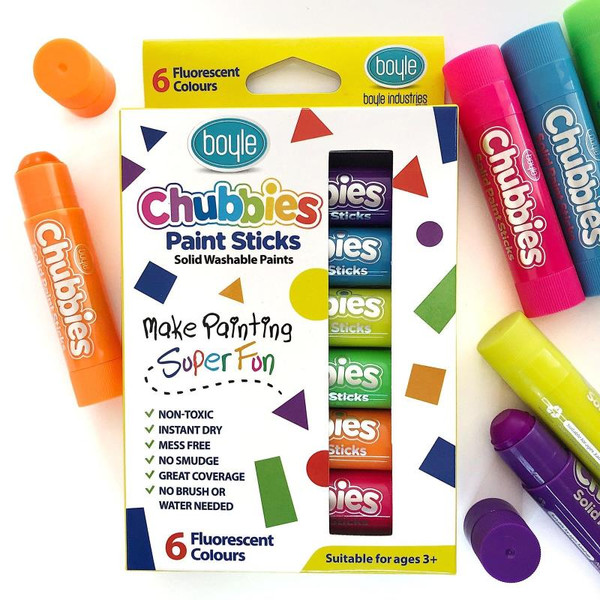 BOYLE CHUBBIES PAINT STICKS (FLUORESCENT), SET 6