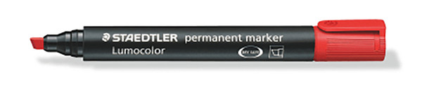 STAEDTLER PERMANENT MARKER CHISEL, (RED)