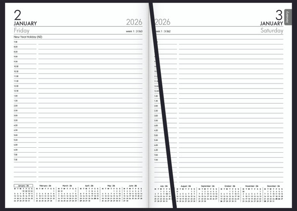 2026 A51 DAY PER PAGE DIARY (RED)