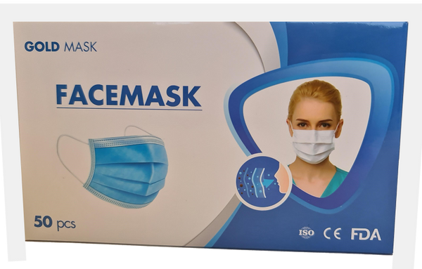 DISPOSABLE 4-PLY FACE MASK, BOX 50