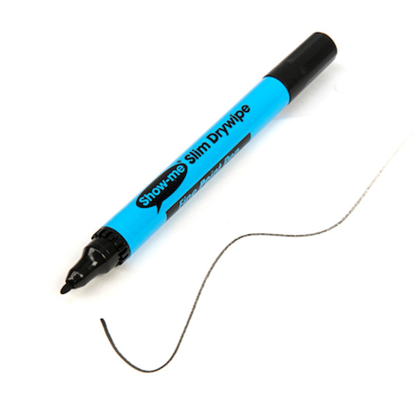 SHOW-ME DRYWIPE PENS FINE TIP, EACH (BLACK)