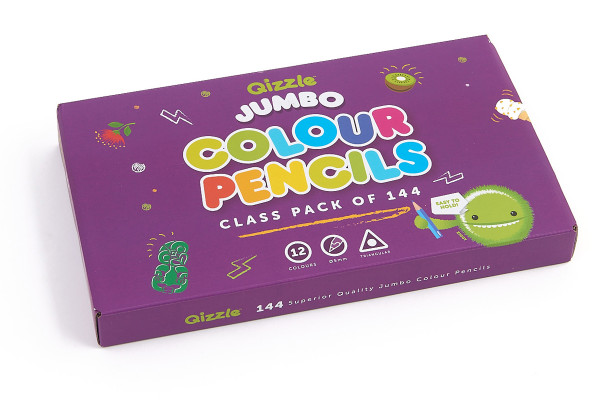 QIZZLE JUMBO COLOUR PENCILS CLASSPACK 144 QIZZLE JUMBO COLOUR PENCILS CLASSPACK 144