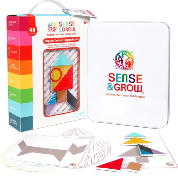 SENSE + GROW MAGNETIC TEXTURED TANGRAM PUZZLES