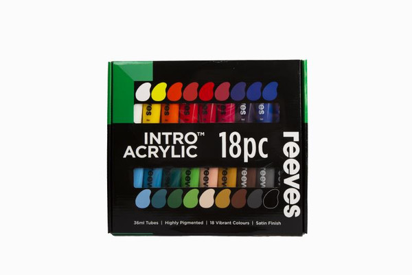 REEVES INTRO ACRYLIC 36ML, SET 18