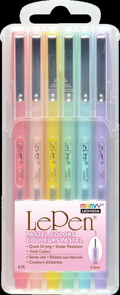 MARVY LE PEN FLEX MARKERS PASTEL, SET 6