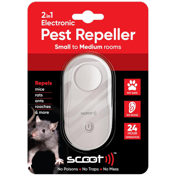 SCOOT 2-IN-1 ELECTRONIC PEST REPELLER SCOOT 2-IN-1 ELECTRONIC PEST REPELLER