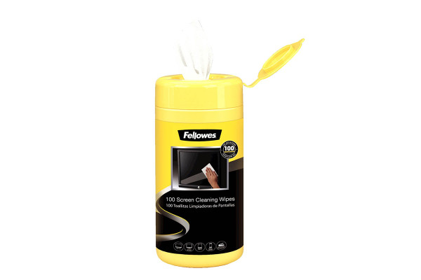 FELLOWES SCREEN CLEAN WIPES, TUB 100