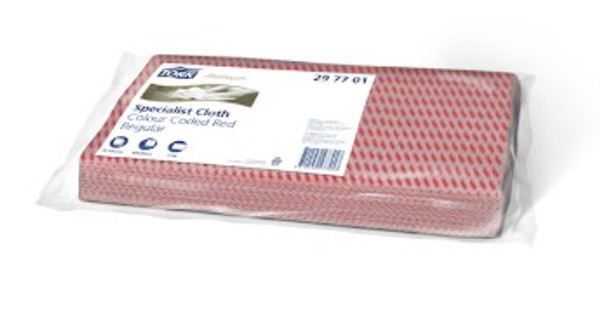 TORK PREMIUM CLEANING CLOTH (RED), PKT 25