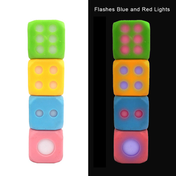 FLASHING DICE 4CM (ASSORTED)