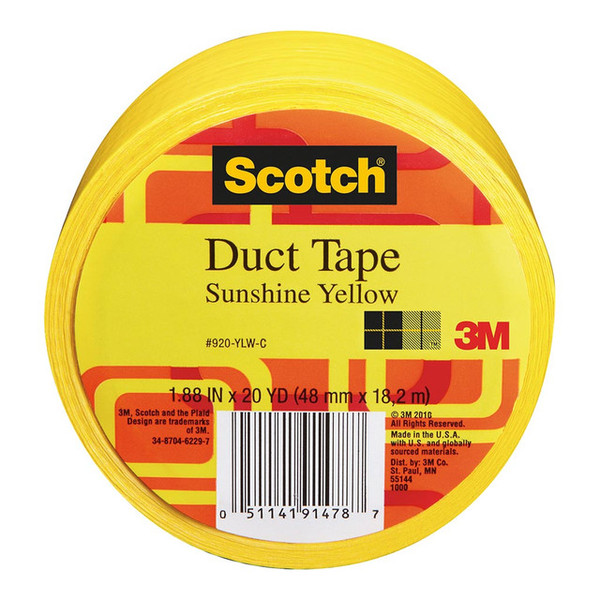 SCOTCH DUCT TAPE 48MM X 18.2M SUNSHINE YELLOW SCOTCH DUCT TAPE 48MM X 18.2M SUNSHINE YELLOW