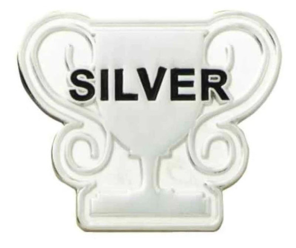 SILVER ENAMEL BADGE, PKT 5