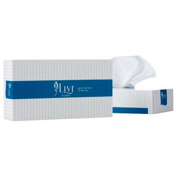 LIVI ESSENTIALS PREMIUM 2 PLY FACIAL TISSUES 200 SHEET, CTN 30