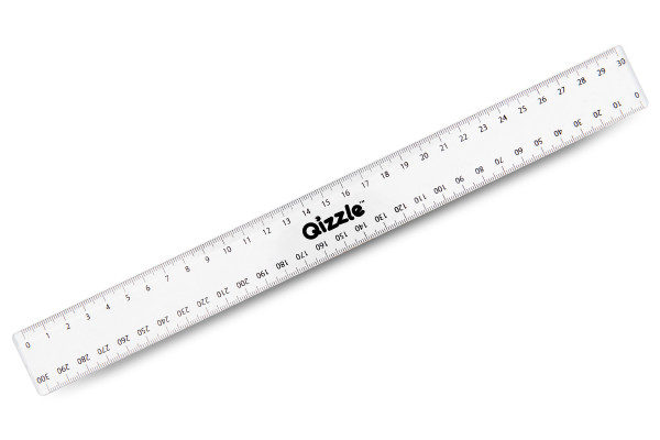 QIZZLE RULER 30CM CLEAR