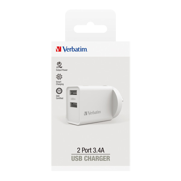 VERBATIM ESSENTIALS USB CHARGER - DOUBLE PORT