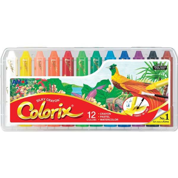 AMOS COLORIX SILKY CRAYONS, PKT 12