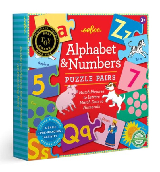 EEBOO PUZZLE PAIRS - ALPHABET + NUMBERS