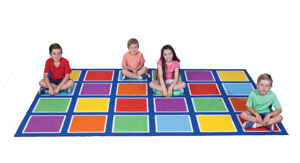COLOUR SQUARES PLACEMENT RUG (3M X 2M)