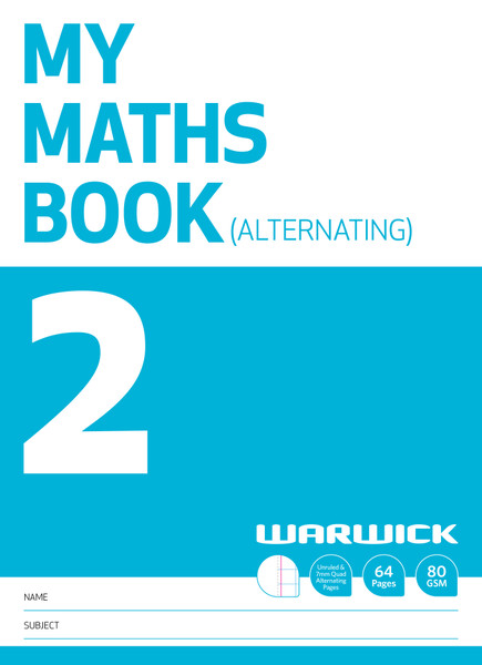 WARWICK MY MATHS BOOK NO. 2 ALTERNATING 7MM QUAD