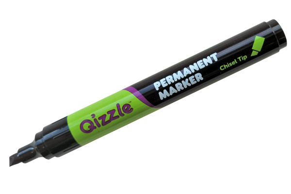 QIZZLE PERMANENT MARKER, CHISEL (BLACK)